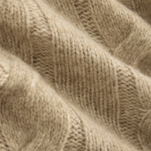 EVERLANE CLOUD CABLE CARDIGAN ALMOND MEDIUM New With Tags - Picture 4 of 8